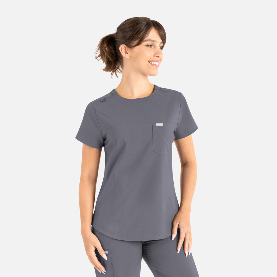 Momentum Tuckable Round Neck Top-Raley Scrubs