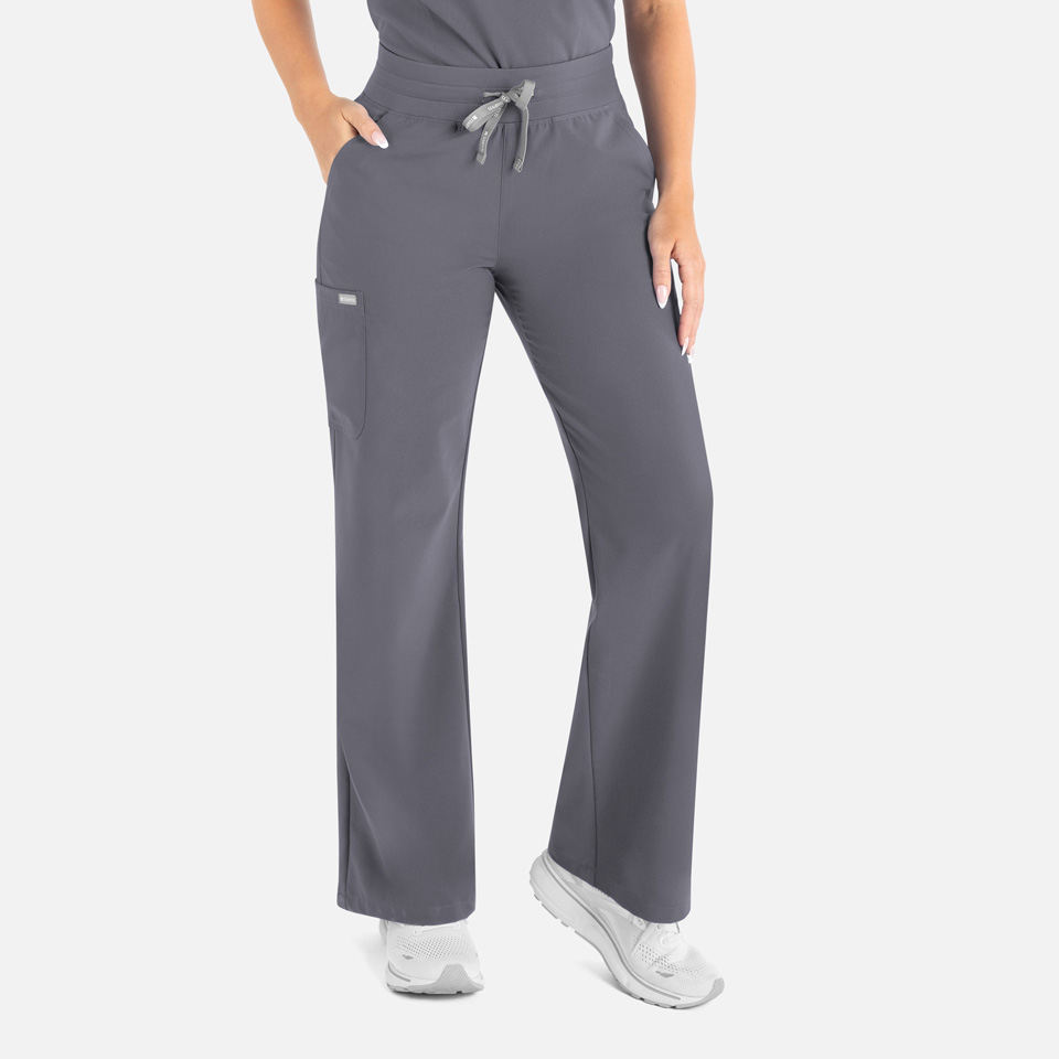 Momentum High Waist Full Elastic Wide Leg Pant-Raley Scrubs