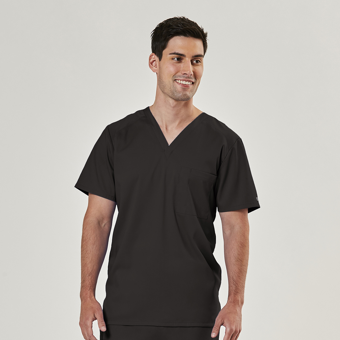 Men&#8216;s Mesh Panel V-Neck Top-IRG Scrubs