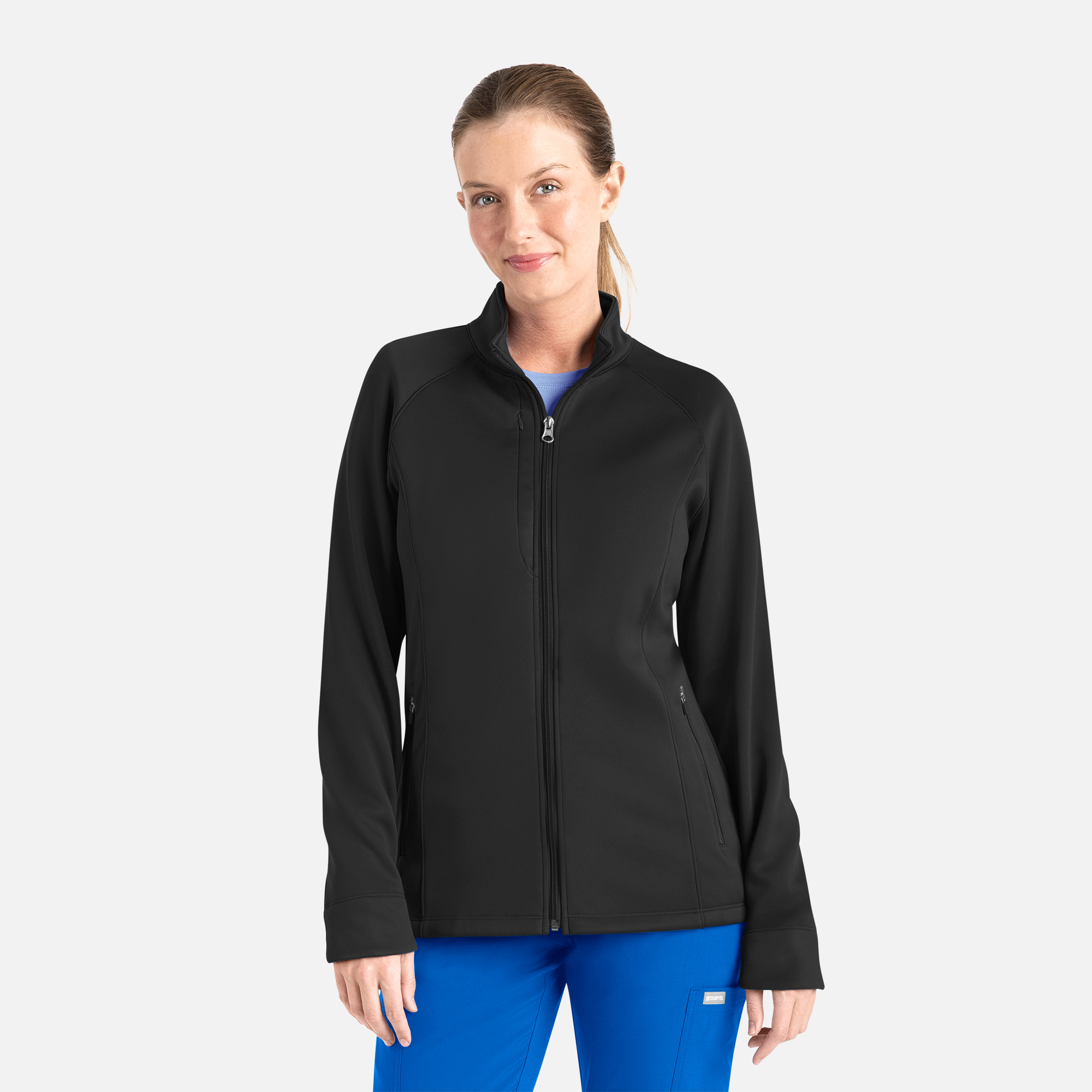 Maevn Women's Front Zip Warm-Up Jacket | Black M