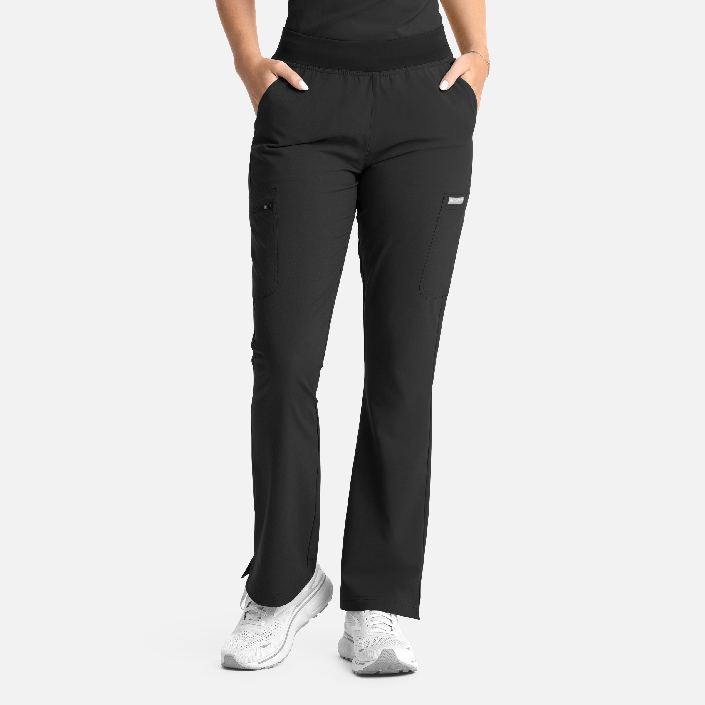 Women's Yoga Band Flare Leg Pant in Black